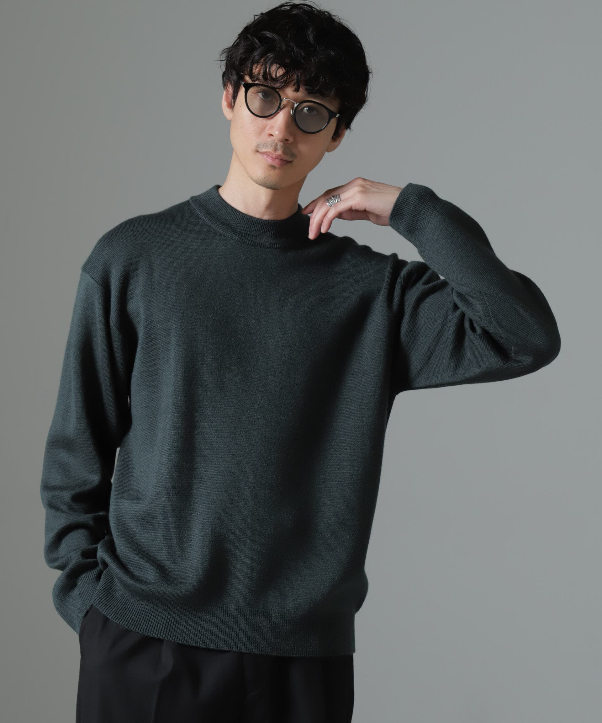 nano･universe「タスマニアミックス ミラノリブリラックスモックネックニット」|ニット・セーター|