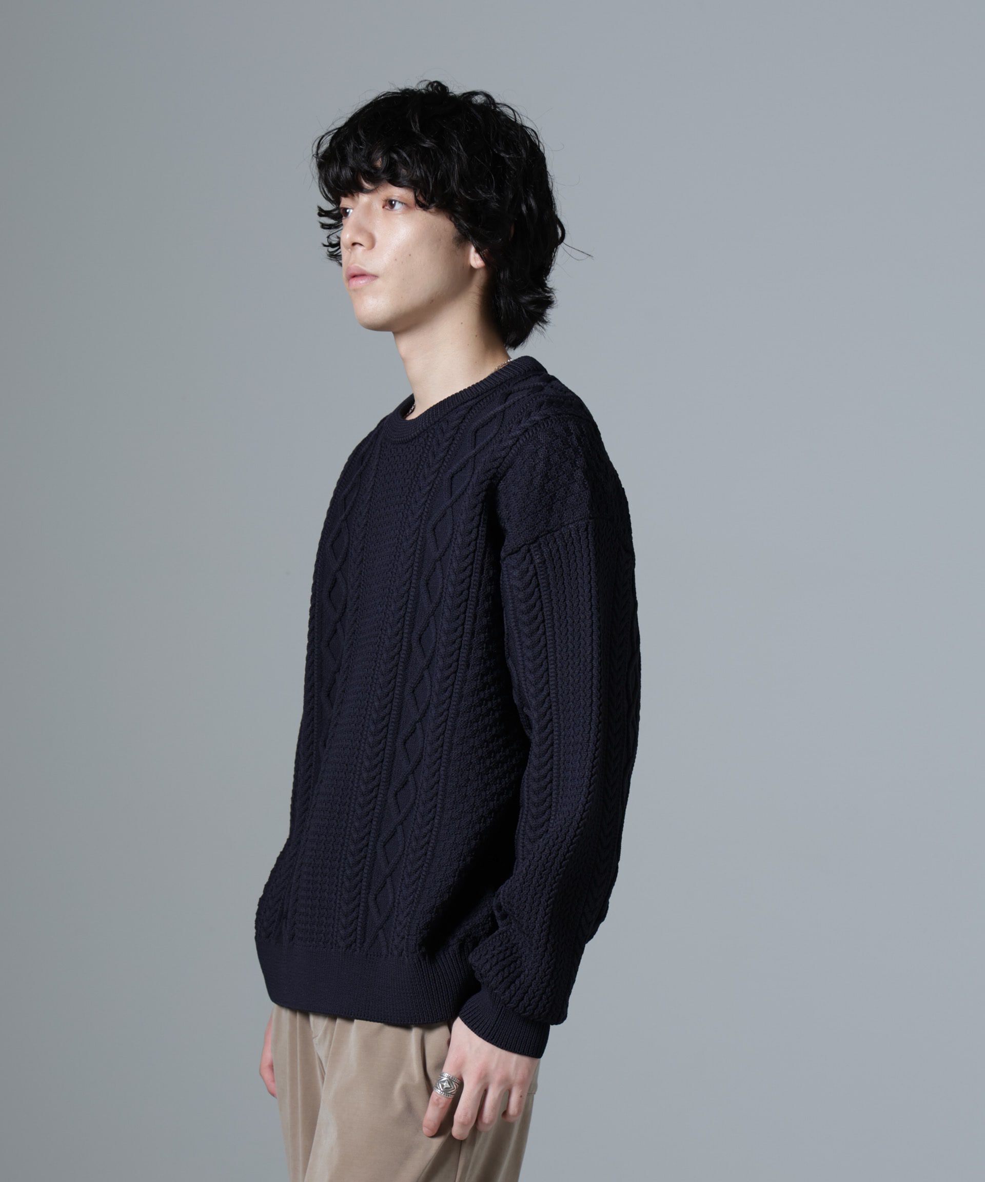 nano･universe「スポンディッシュケーブルニット」|ニット・セーター|