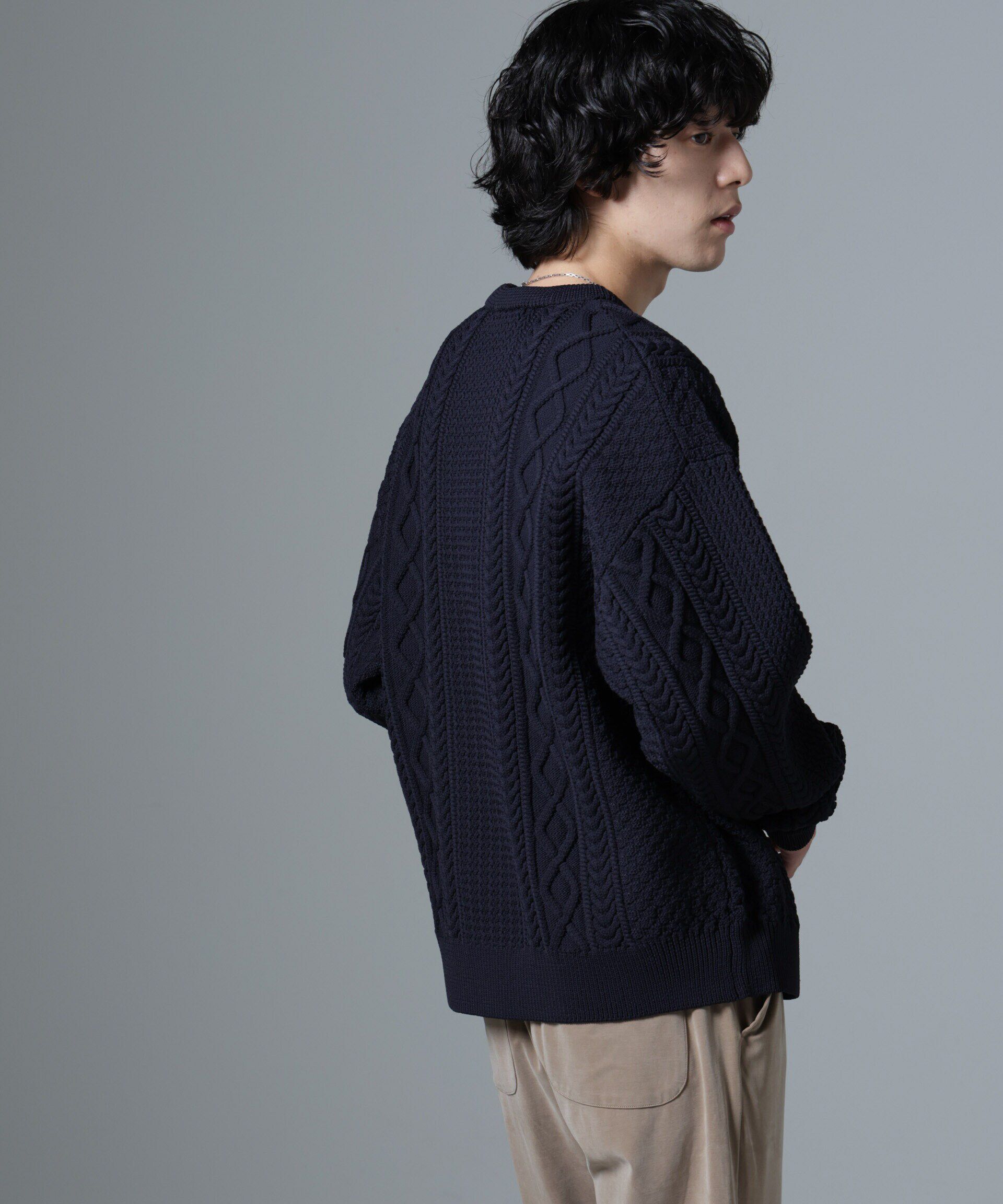 nano･universe「スポンディッシュケーブルニット」|ニット・セーター|