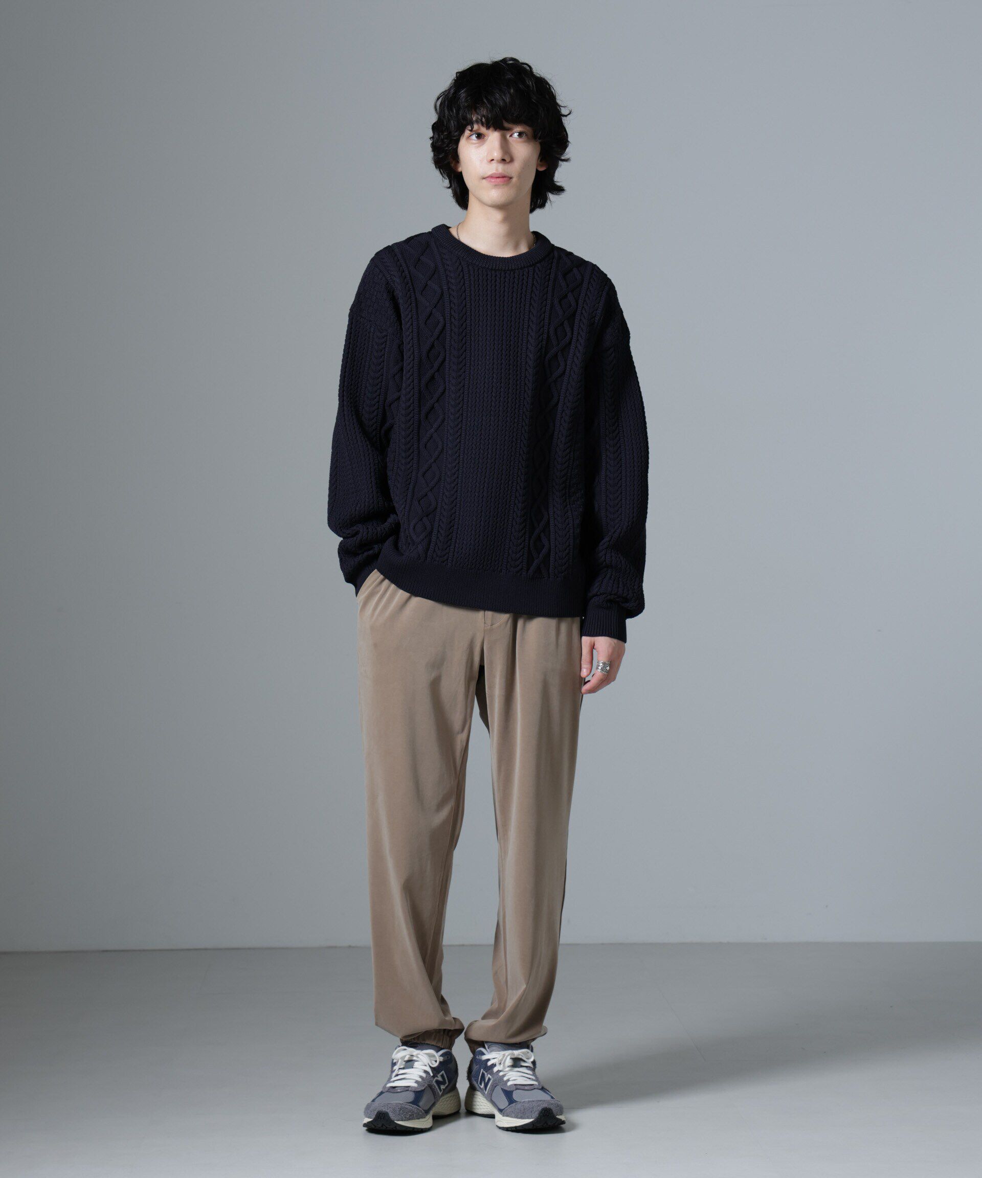 nano･universe「スポンディッシュケーブルニット」|ニット・セーター|