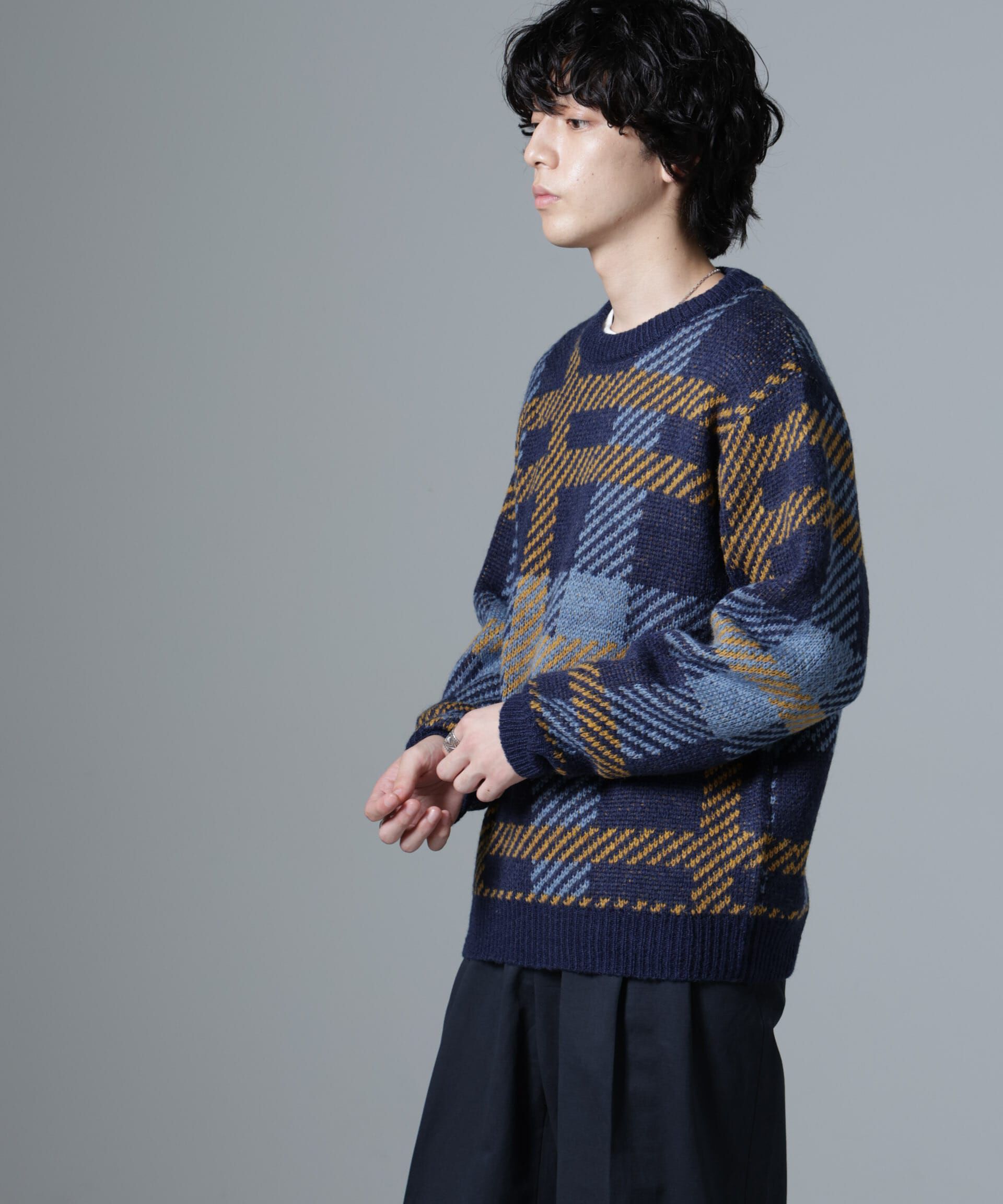 nano･universe「ウールミックスパターンニット」|ニット・セーター|
