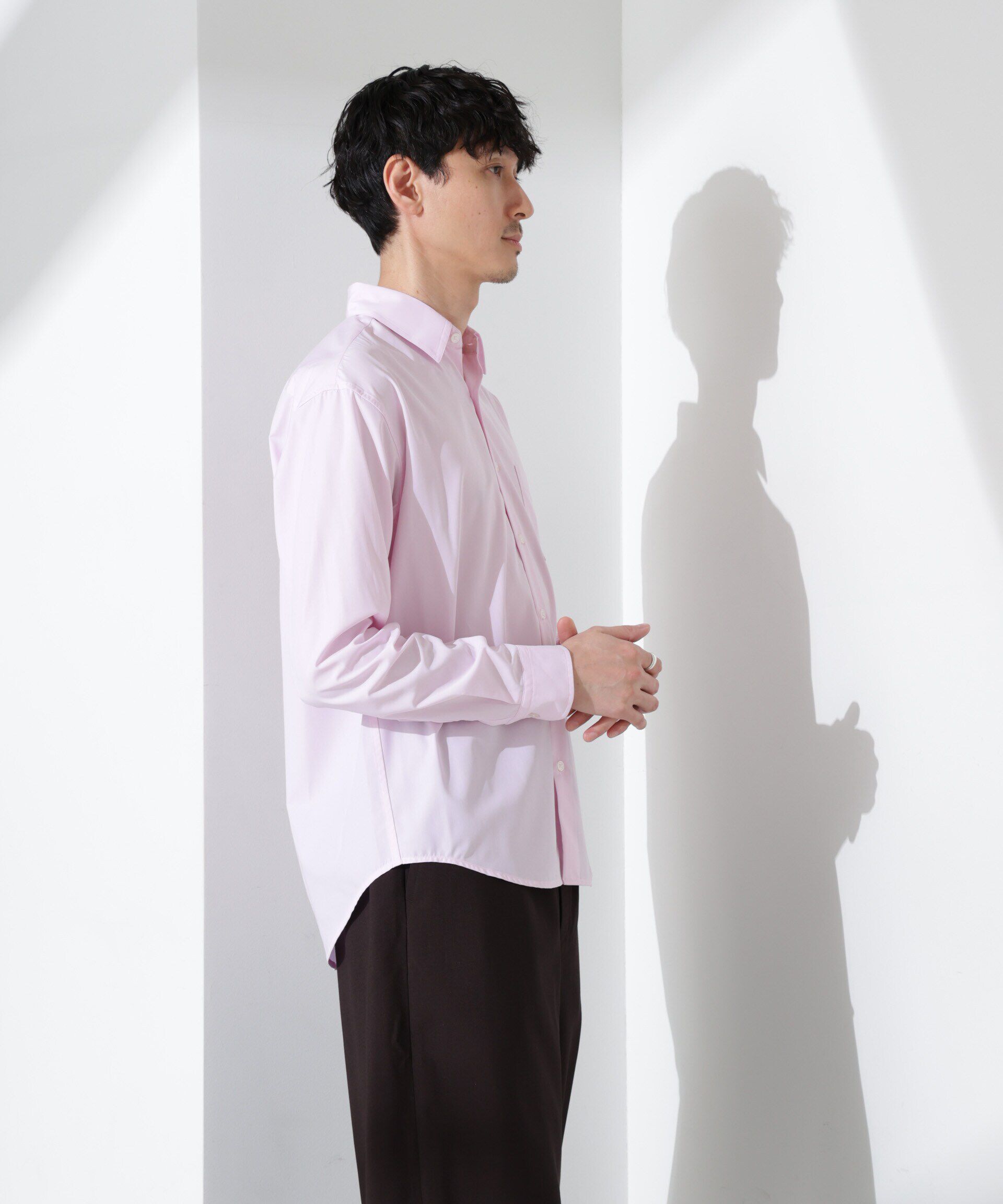 nano･universe「デイリースマート レギュラーカラーシャツ」|シャツ・ブラウス|L.ピンク1