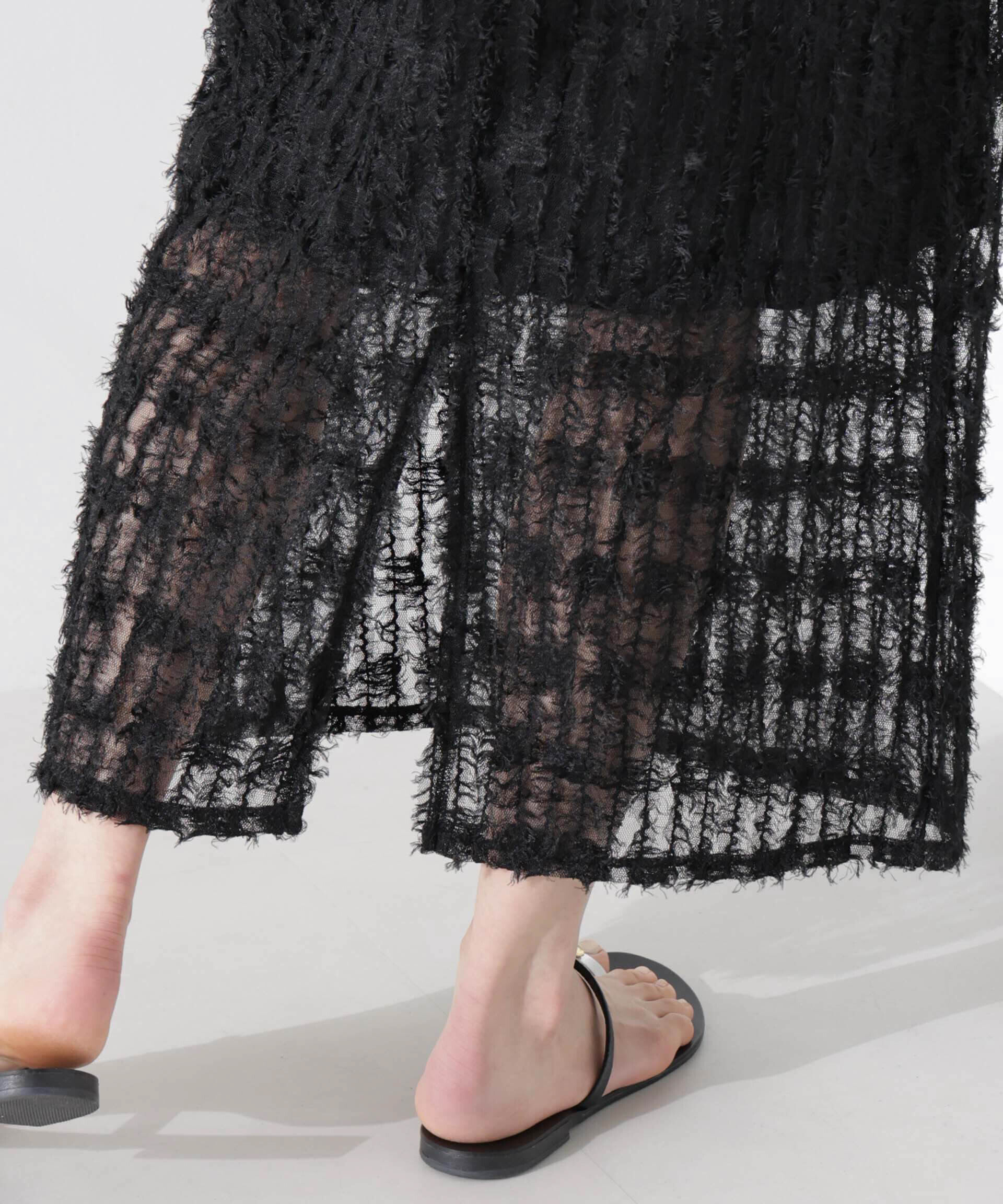 nano･universe「フリンジチュールナロースカート（セットアップ可）」|スカート|