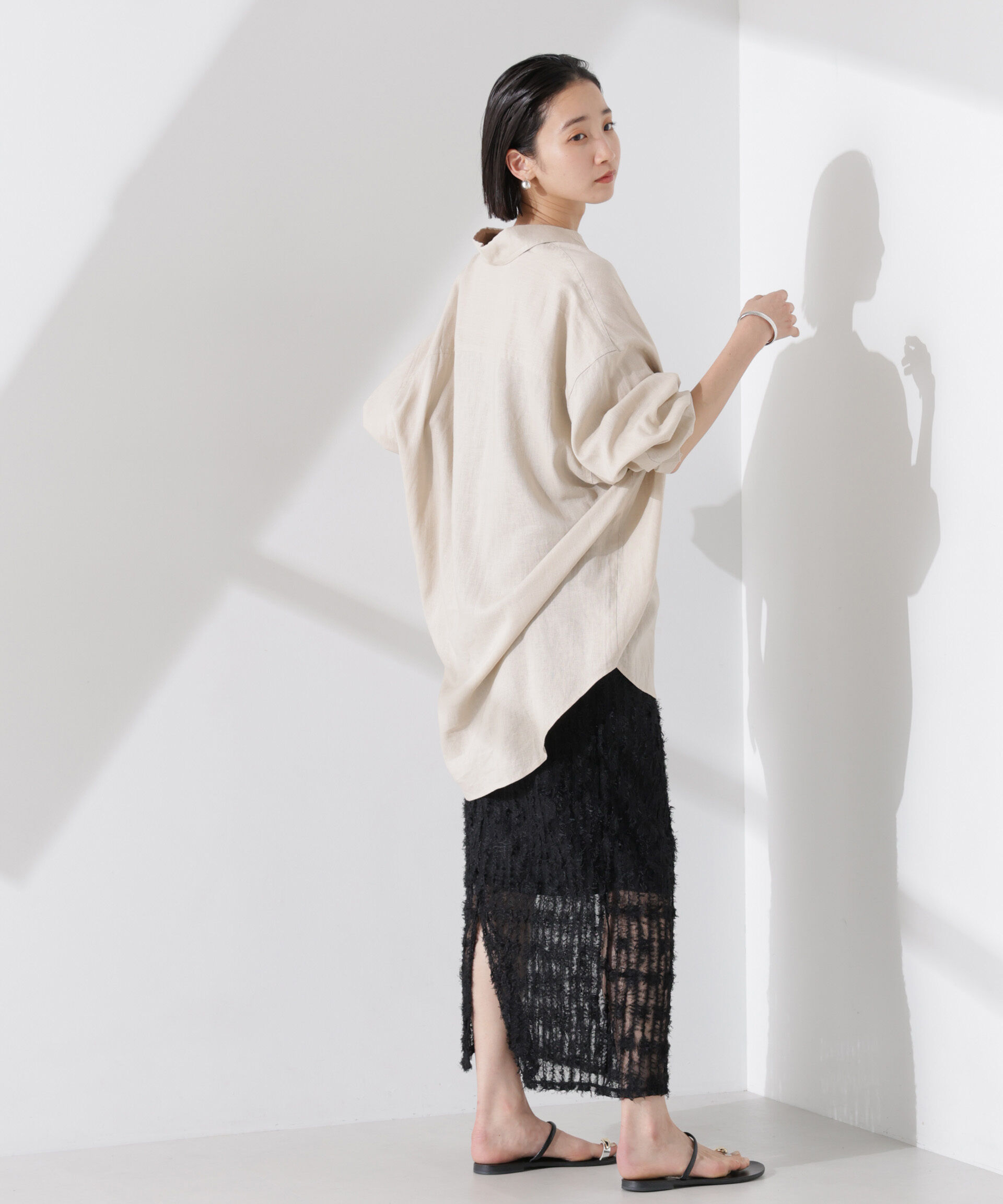 nano･universe「フリンジチュールナロースカート（セットアップ可）」|スカート|