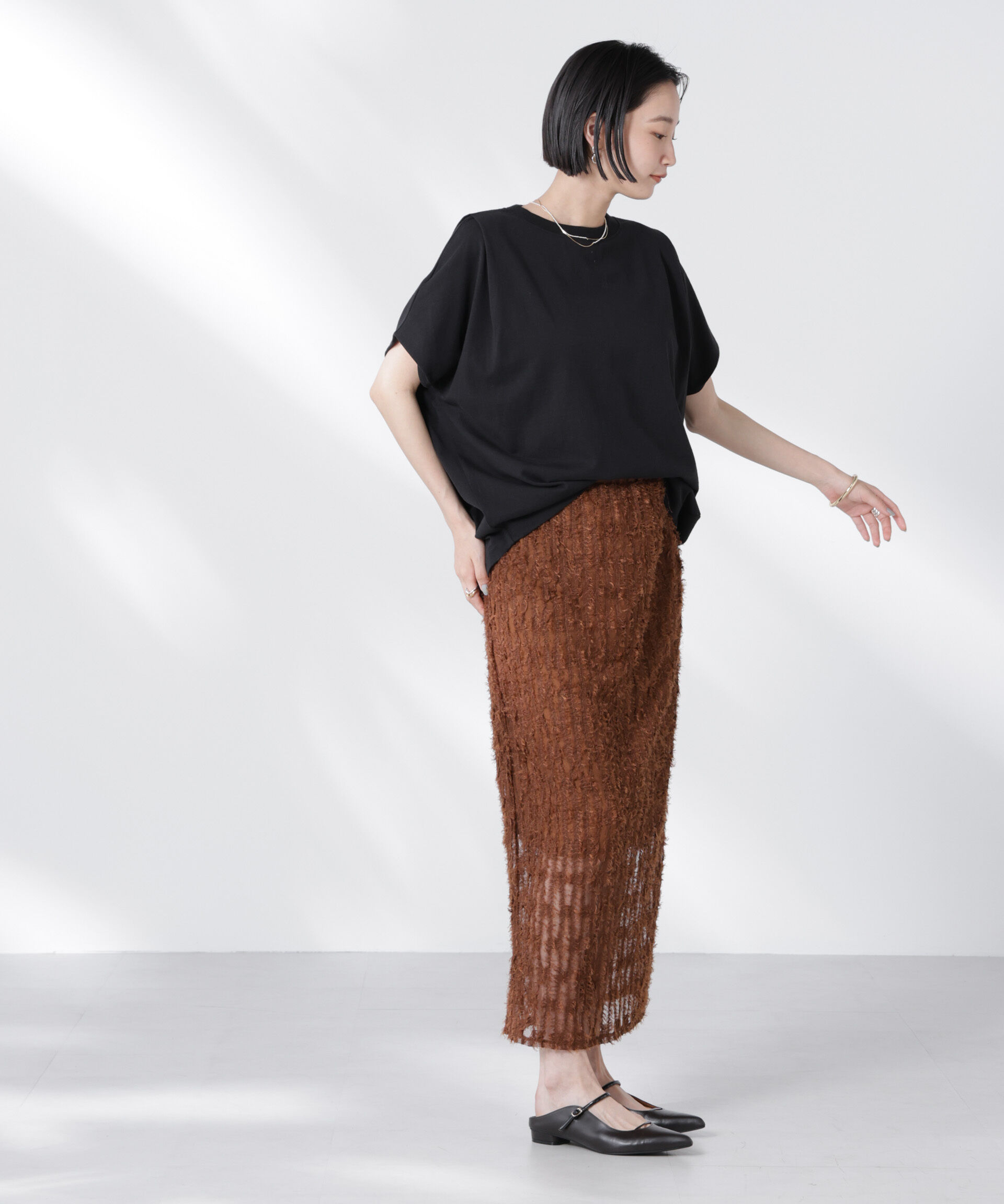 nano･universe「変形スリーブカットトップス」|Tシャツ・カットソー|