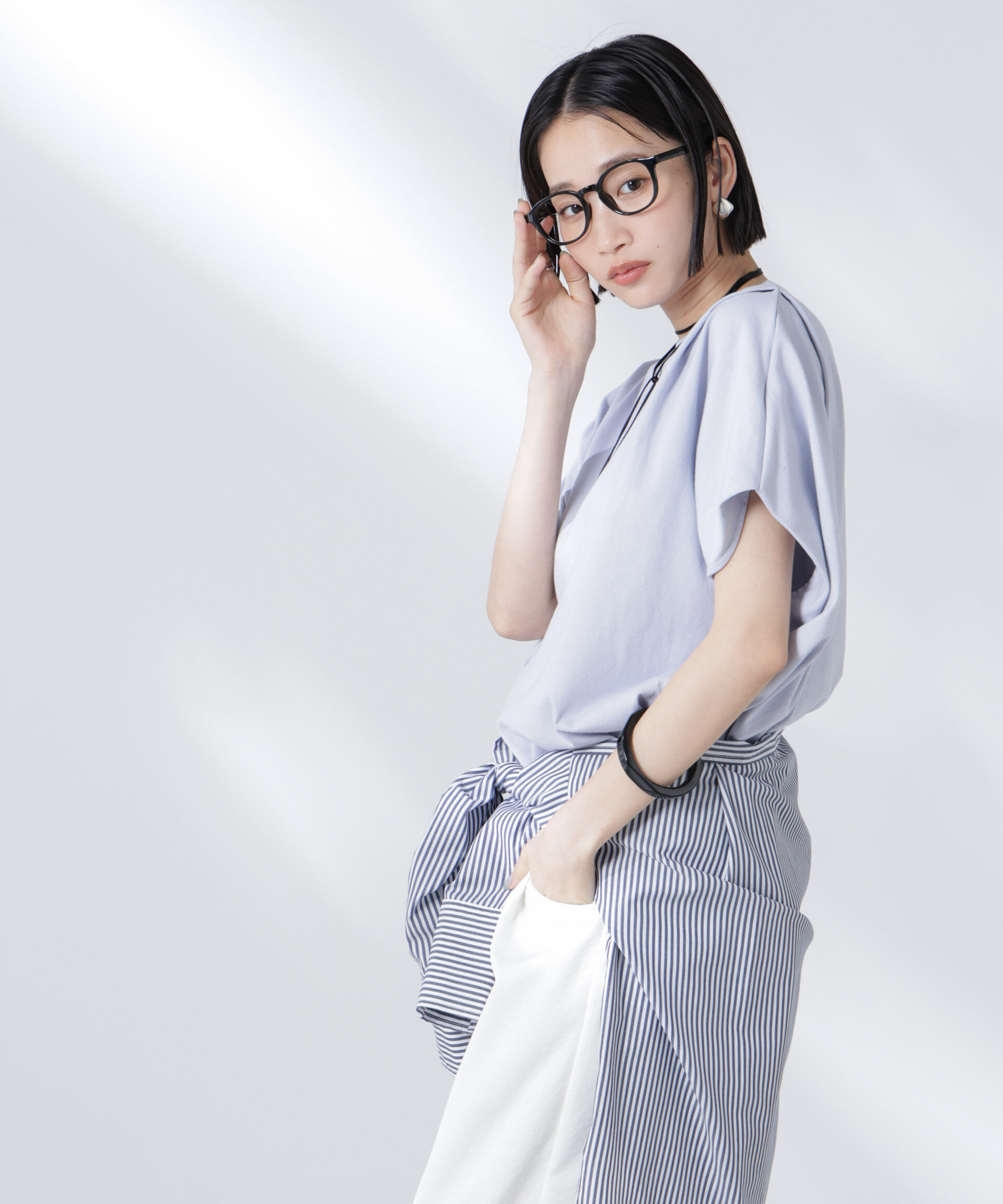 nano･universe「変形スリーブカットトップス」|Tシャツ・カットソー|