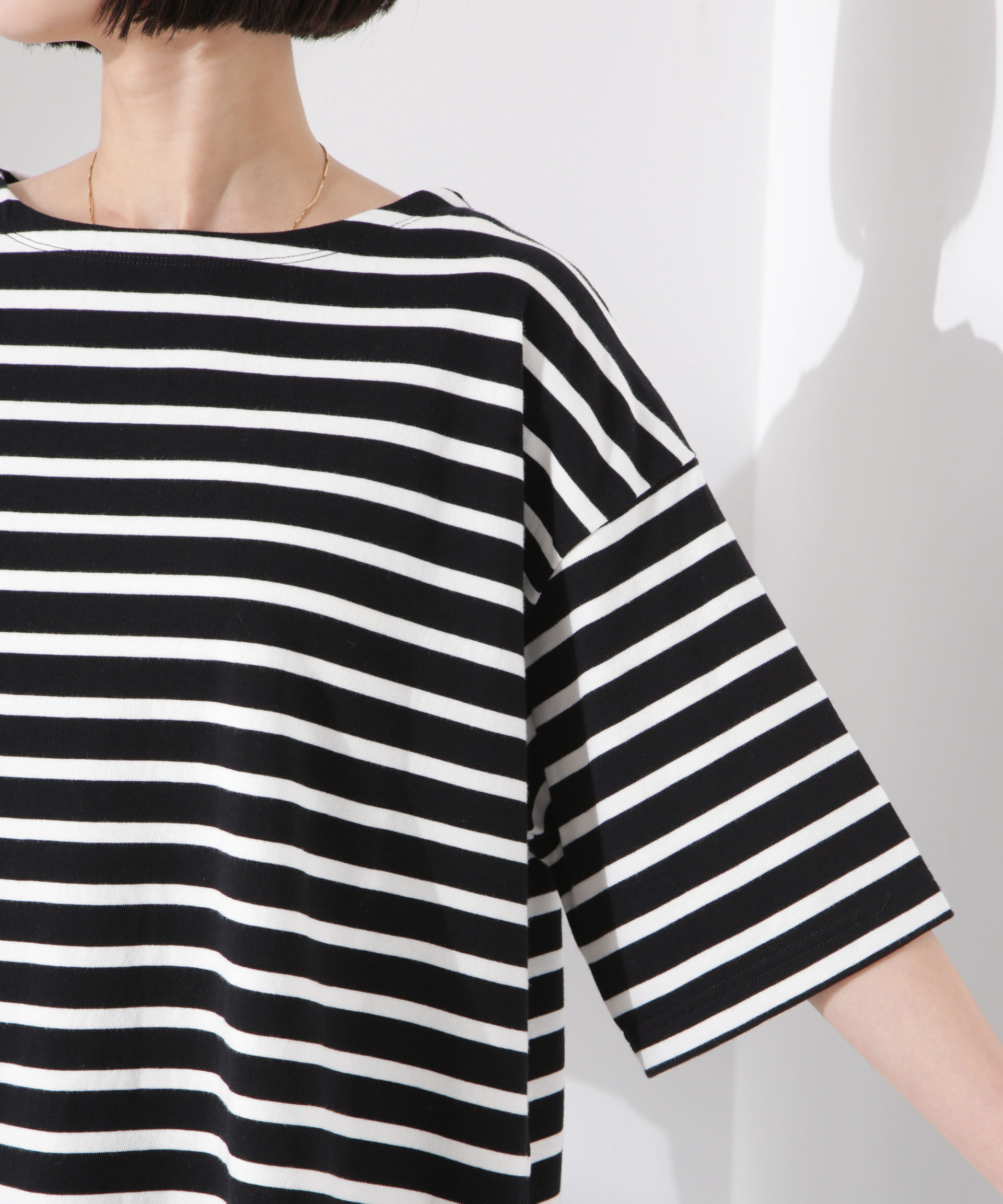 nano･universe「パネルボーダーワイドトップス」|Tシャツ・カットソー|