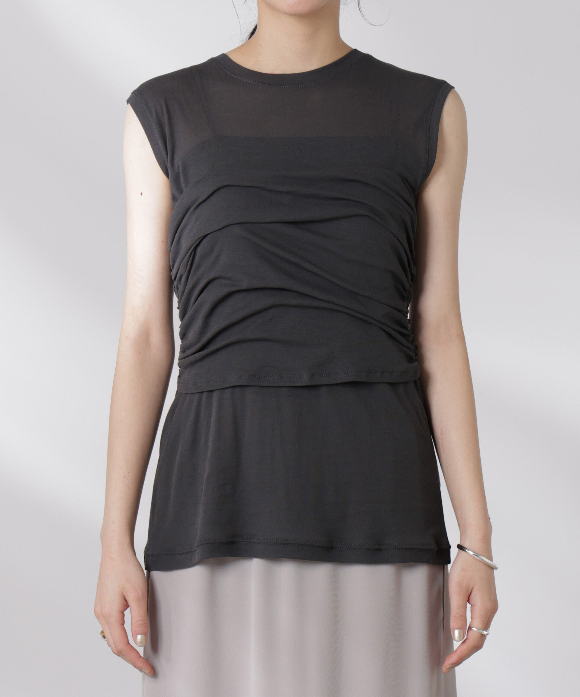 nano･universe「ドッキングビスチェシアートップス」|Tシャツ・カットソー|