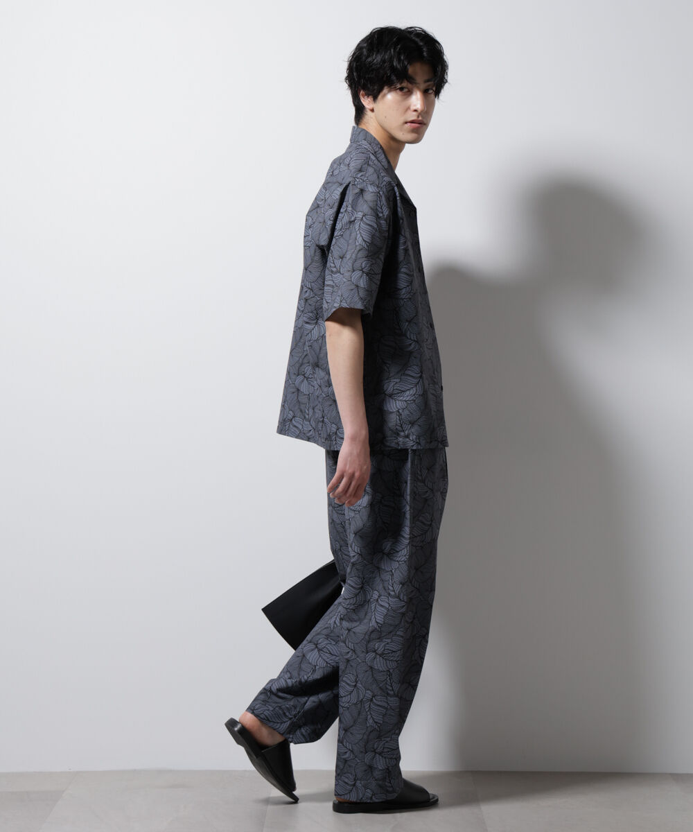 nano･universe「ボタニカルパターンサッカーシャツ 半袖(セットアップ可)」|シャツ・ブラウス|