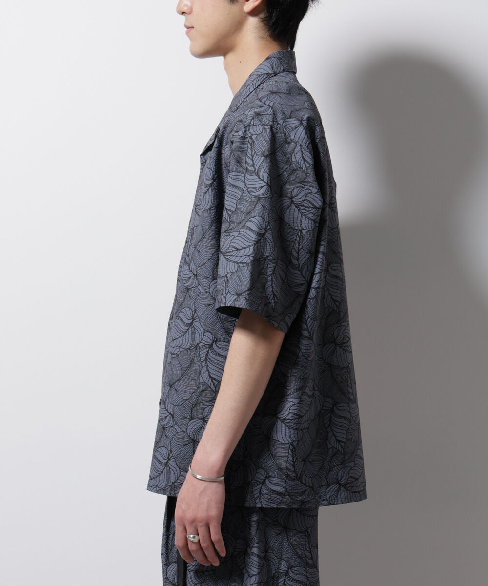 nano･universe「ボタニカルパターンサッカーシャツ 半袖(セットアップ可)」|シャツ・ブラウス|