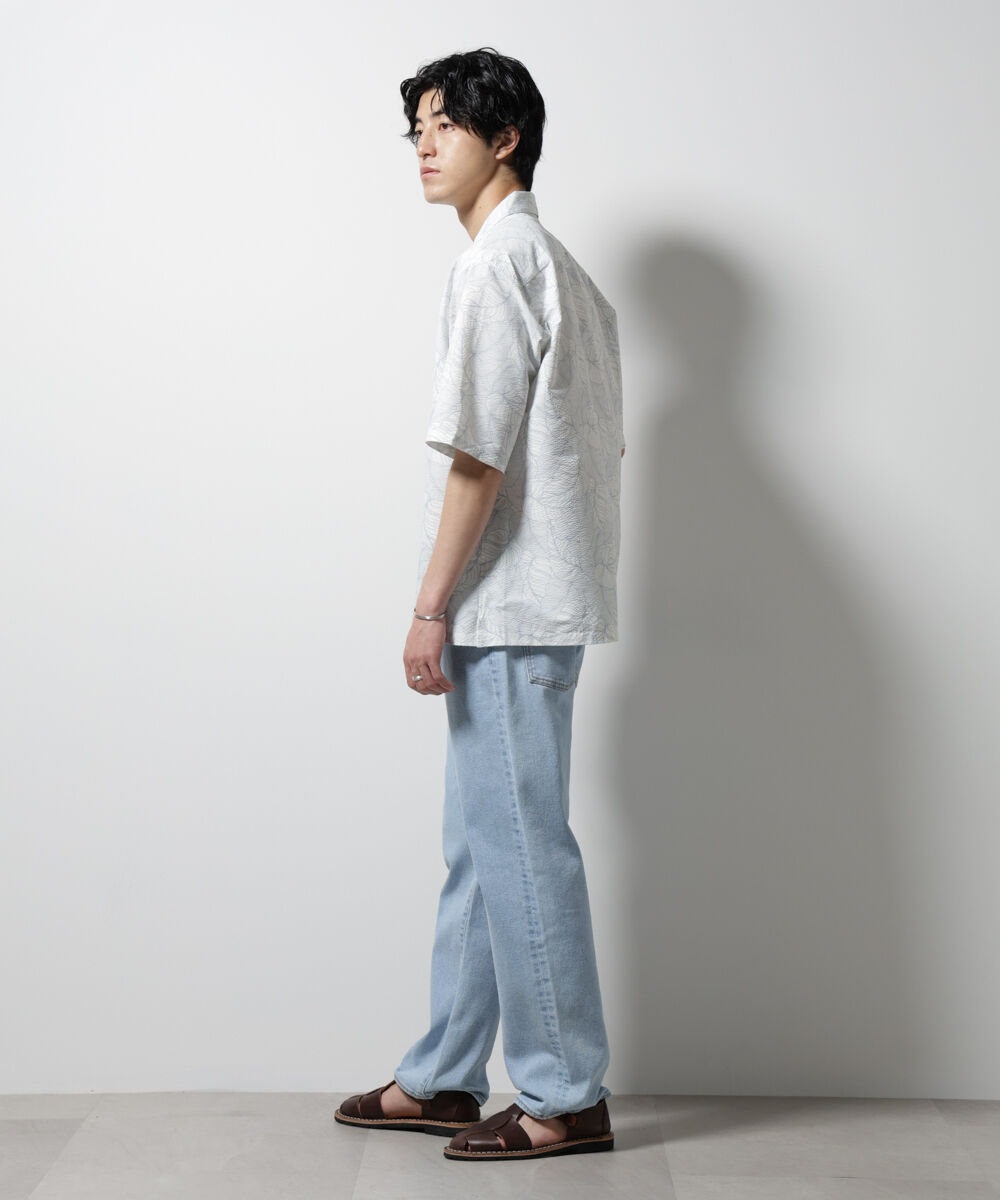 nano･universe「ボタニカルパターンサッカーシャツ 半袖(セットアップ可)」|シャツ・ブラウス|