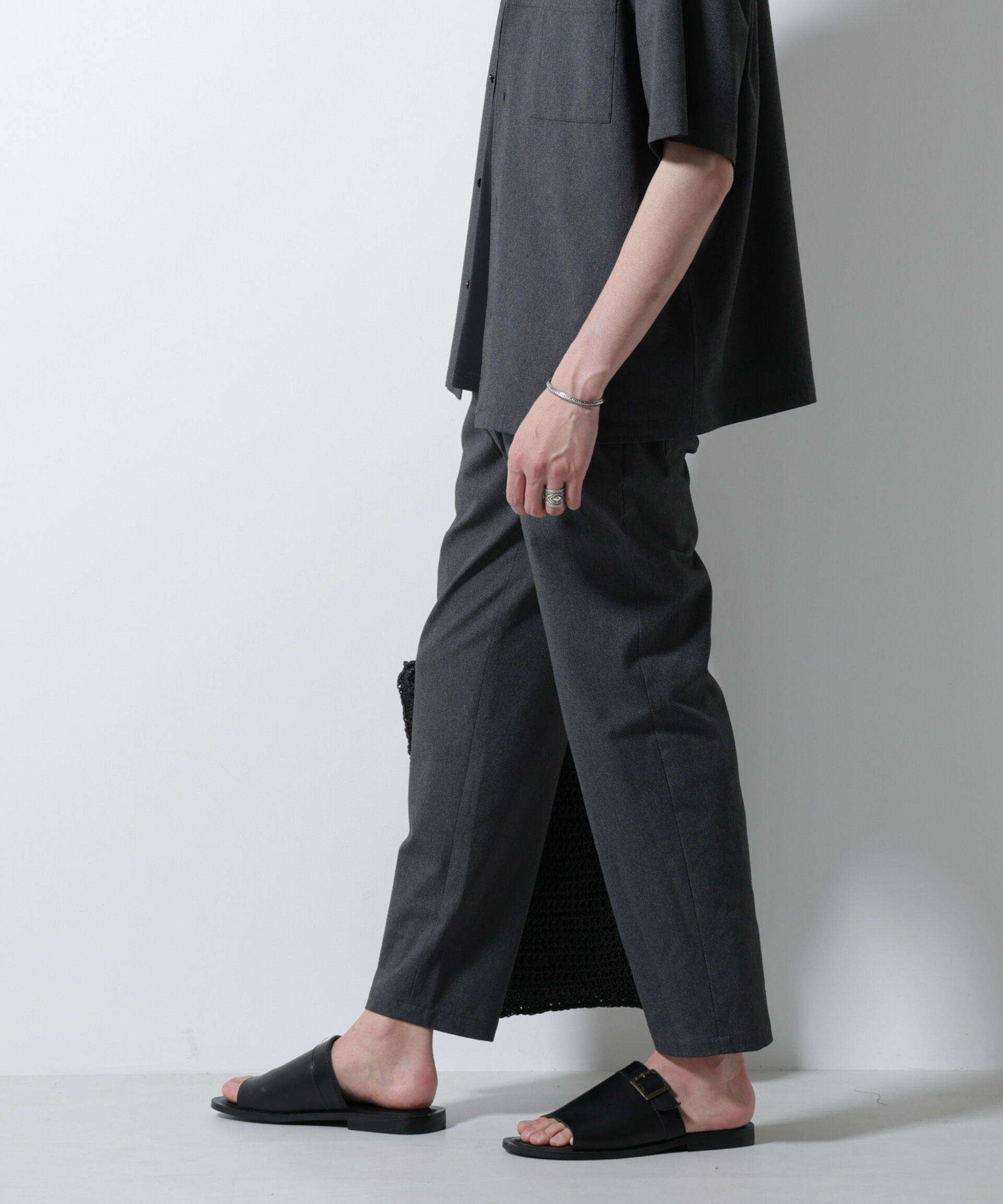 nano･universe「DotAir(R)ミニホールストレッチイージーパンツ/吸水速乾(セットアップ可)」|チノ|