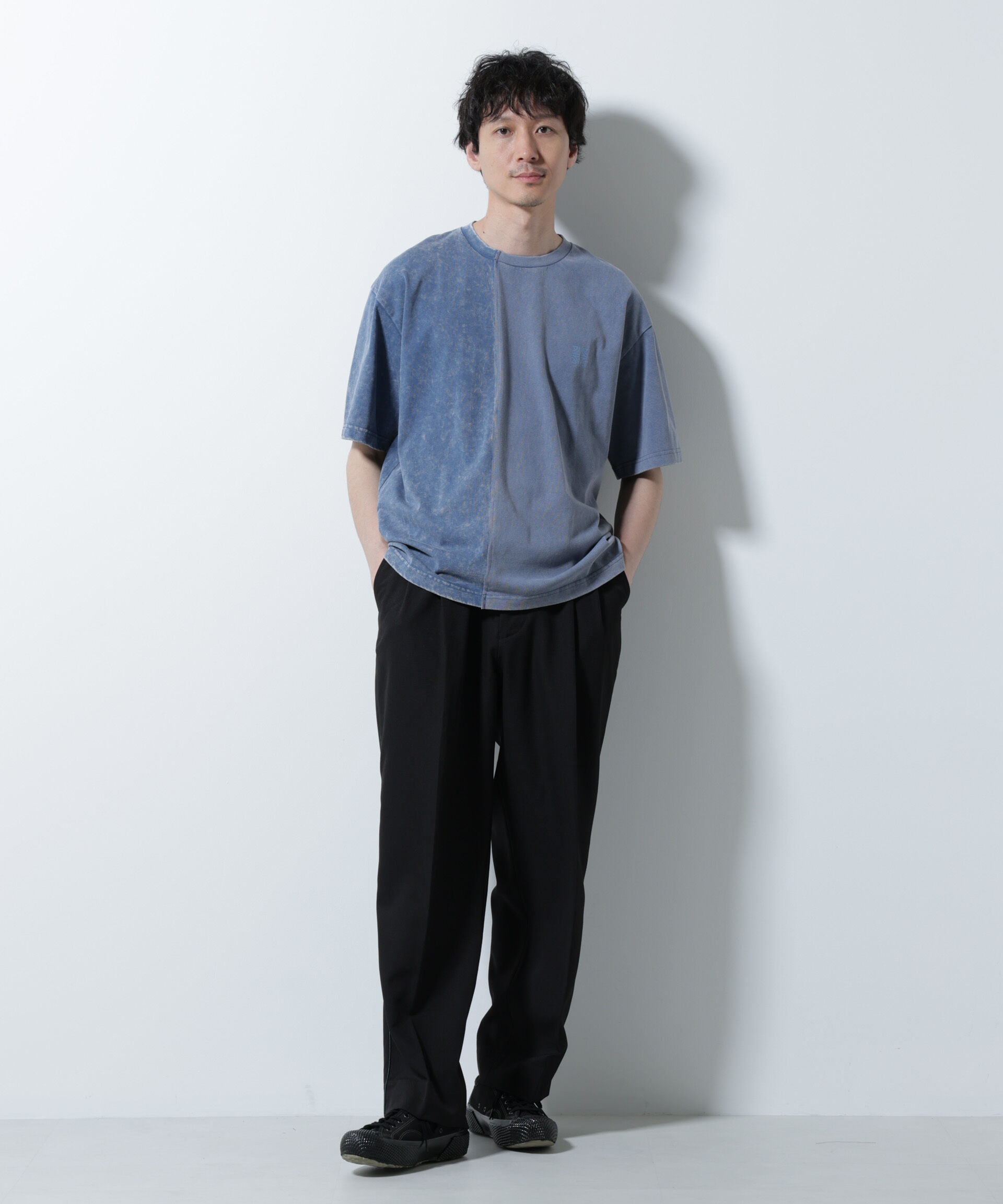 nano･universe「｢A-C-Z｣2トーンピグメントTシャツ 半袖」|Tシャツ・カットソー|