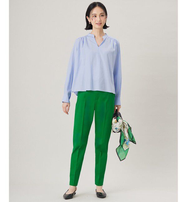 自由区「【洗える】SOMELOSクロップド丈 ブラウス」|シャツ・ブラウス|