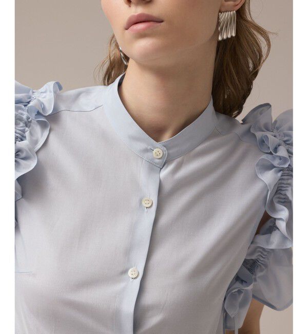 Diagram「マルチフリルノースリーブブラウス」|シャツ・ブラウス|サックス