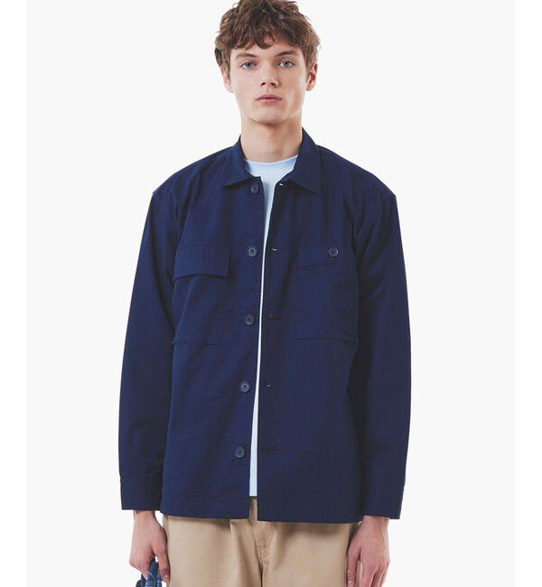 LACOSTE「コットンツイルワークシャツジャケット」|シャツ・ブラウス|ネイビー