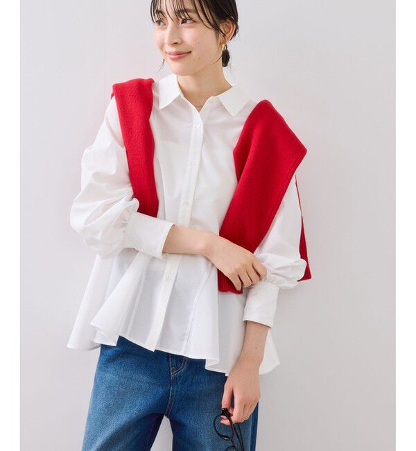 VIS「ヘムデザインフレアシャツ/イージーケア」|シャツ・ブラウス|ホワイト系(11)