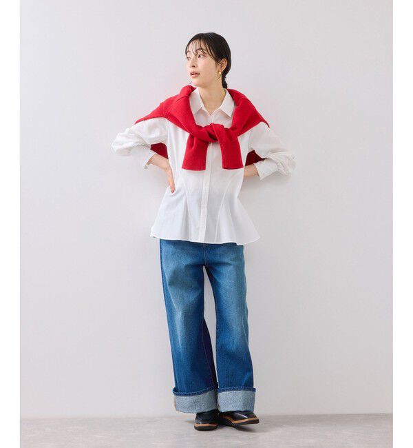 VIS「ヘムデザインフレアシャツ/イージーケア」|シャツ・ブラウス|