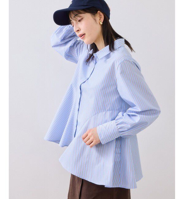 VIS「ヘムデザインフレアシャツ/イージーケア」|シャツ・ブラウス|