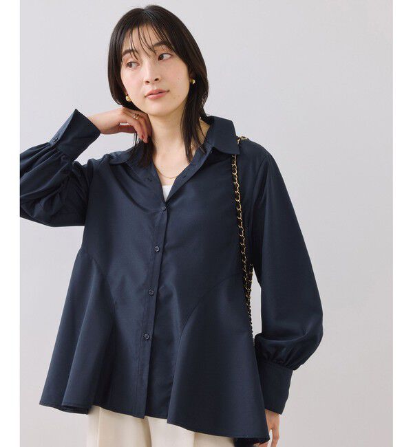 VIS「ヘムデザインフレアシャツ/イージーケア」|シャツ・ブラウス|