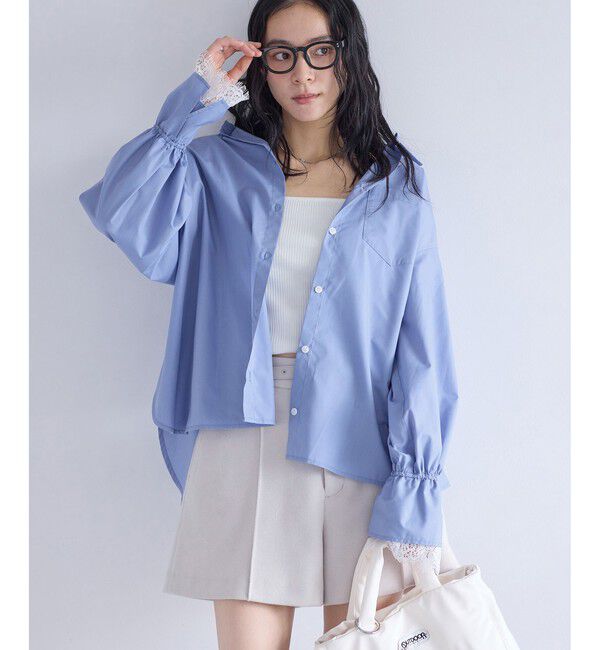 VIS「レーススリーブシャツ」|シャツ・ブラウス|サックス(48)