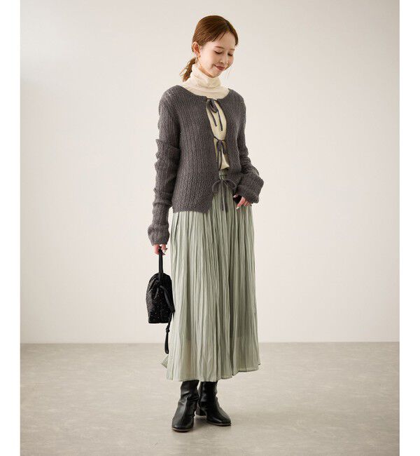 Rope&rsquo;Picnic「レース編みメッシュニットカーディガン」|カーディガン|