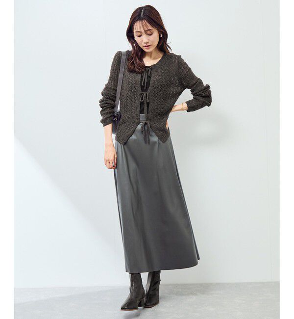 Rope&rsquo;Picnic「レース編みメッシュニットカーディガン」|カーディガン|