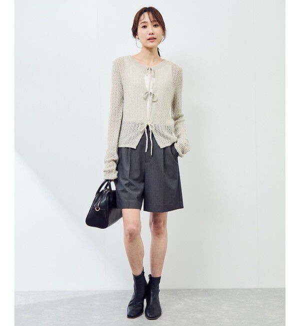 Rope&rsquo;Picnic「レース編みメッシュニットカーディガン」|カーディガン|