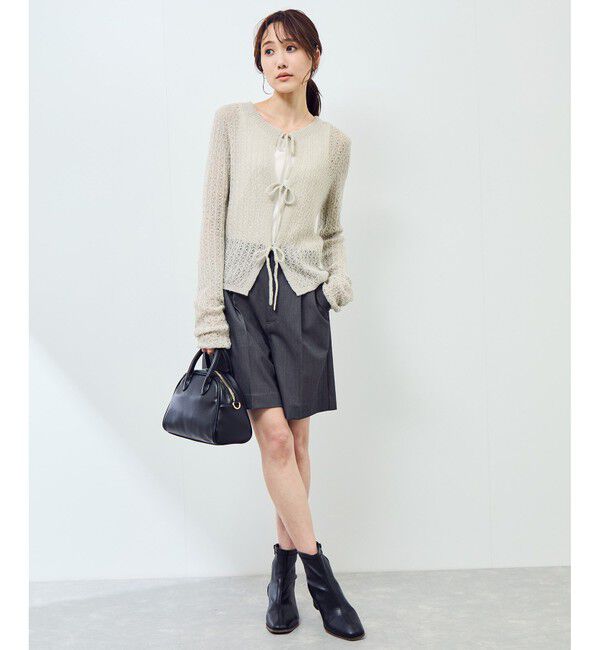 Rope&rsquo;Picnic「レース編みメッシュニットカーディガン」|カーディガン|