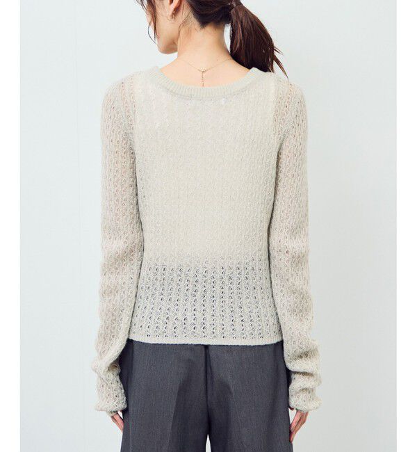 Rope&rsquo;Picnic「レース編みメッシュニットカーディガン」|カーディガン|