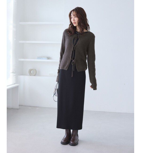 Rope&rsquo;Picnic「レース編みメッシュニットカーディガン」|カーディガン|