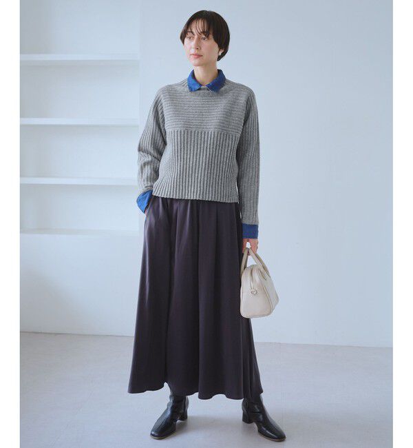 Rope&rsquo;Picnic「もちもちリブ切り替えニットプルオーバー/イージーケア・リンクコーデ」|ニット・セーター|