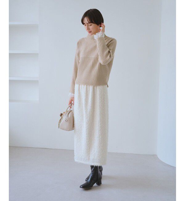 Rope&rsquo;Picnic「もちもちリブ切り替えニットプルオーバー/イージーケア・リンクコーデ」|ニット・セーター|