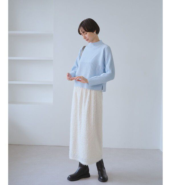 Rope&rsquo;Picnic「もちもちリブ切り替えニットプルオーバー/イージーケア・リンクコーデ」|ニット・セーター|