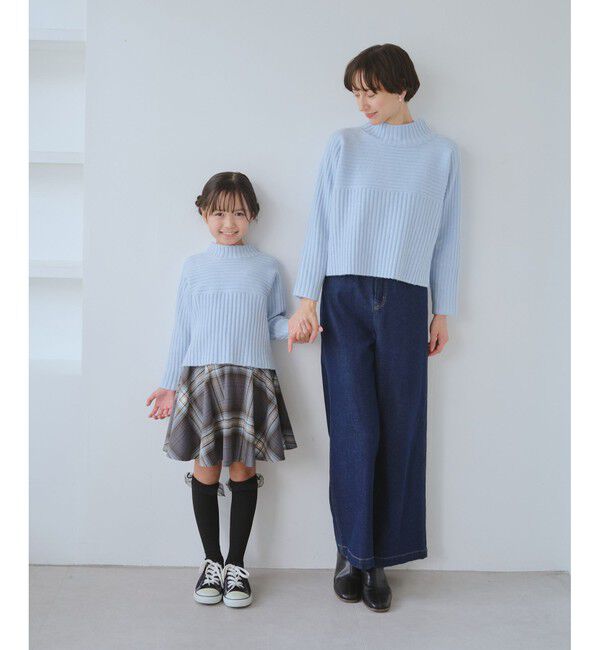 Rope&rsquo;Picnic「もちもちリブ切り替えニットプルオーバー/イージーケア・リンクコーデ」|ニット・セーター|
