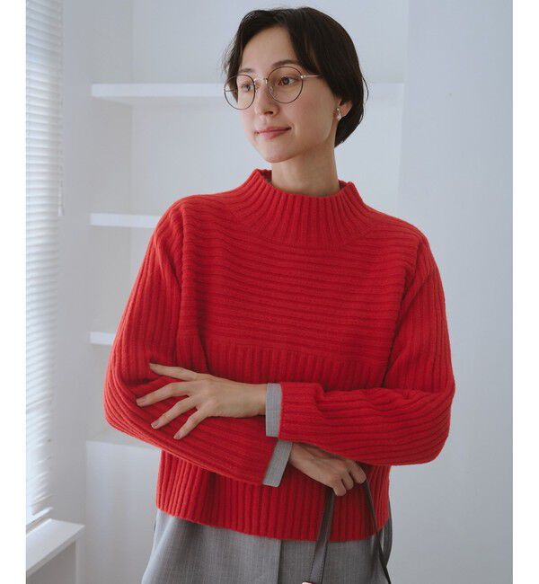 Rope&rsquo;Picnic「もちもちリブ切り替えニットプルオーバー/イージーケア・リンクコーデ」|ニット・セーター|