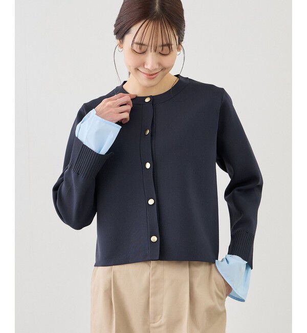 Rope&rsquo;Picnic「襟フリルドッキングカーディガン」|カーディガン|