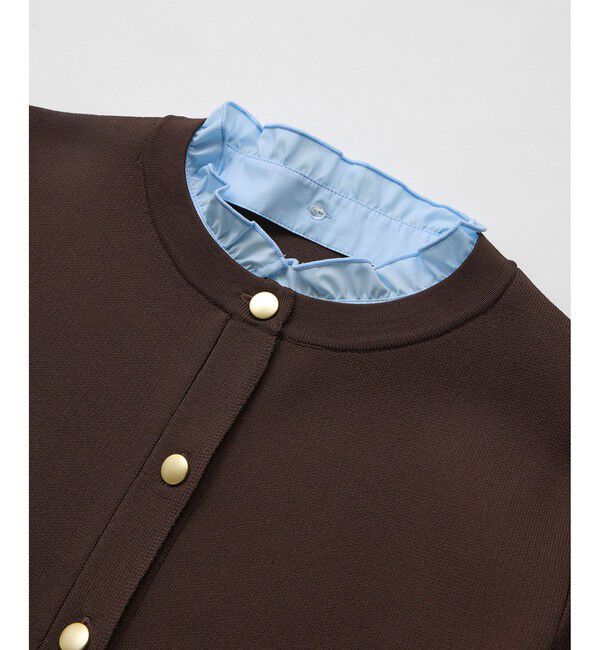 Rope&rsquo;Picnic「襟フリルドッキングカーディガン」|カーディガン|