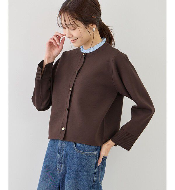 Rope&rsquo;Picnic「襟フリルドッキングカーディガン」|カーディガン|