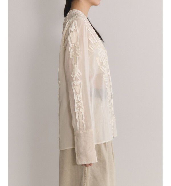 ADAM ET ROPE'「【EMOELLE】ステッチエンブロイダリーブラウス」|シャツ・ブラウス|