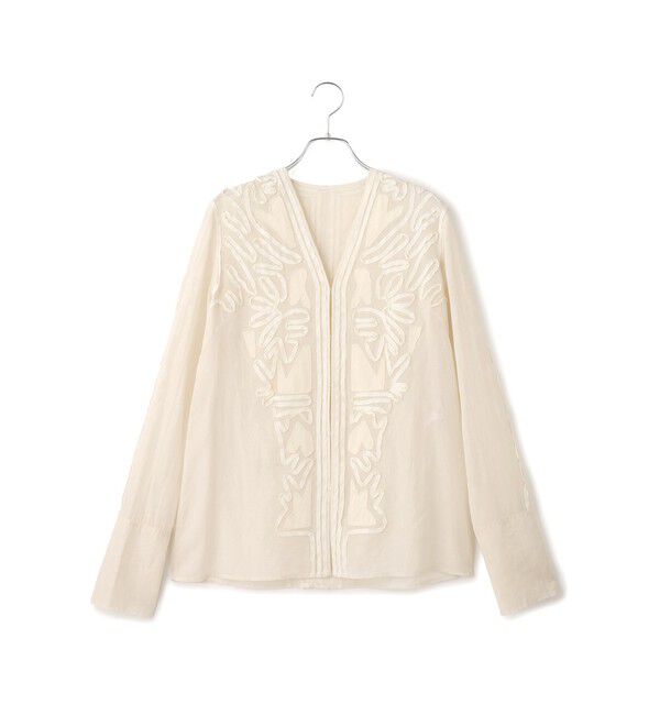 ADAM ET ROPE'「【EMOELLE】ステッチエンブロイダリーブラウス」|シャツ・ブラウス|