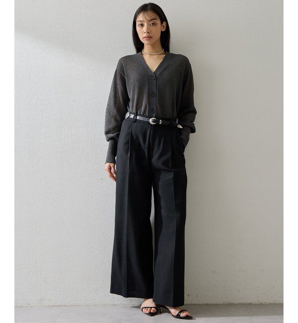  「Vネックペーパーヤーンカーディガン」|ニット・セーター|