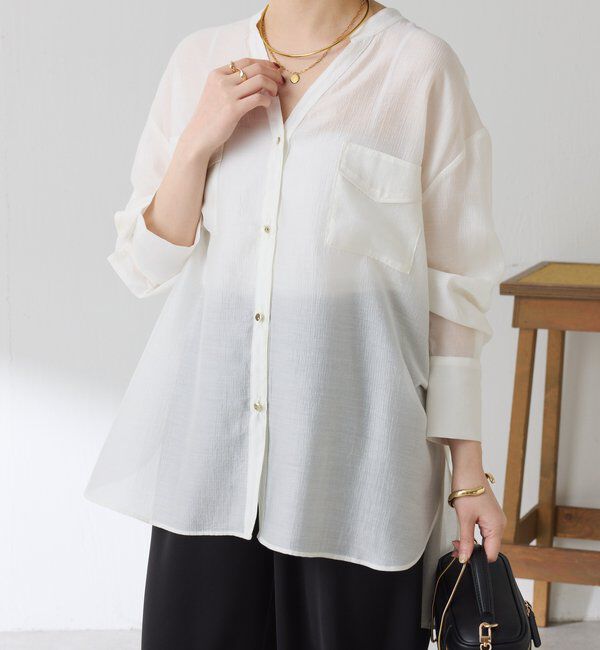  「【丈を変えられる】ヴィンテージライクリンクルシアーシャツ」|シャツ・ブラウス|