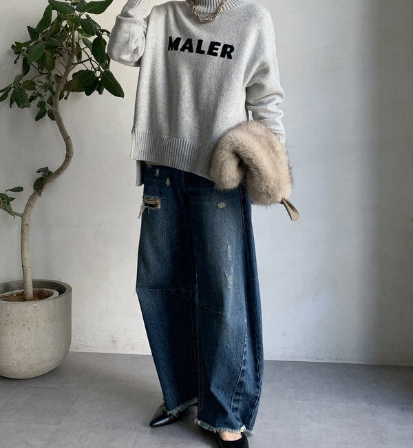  「【ベストセラーアイテム】ダメージカーブデニム」|デニム|