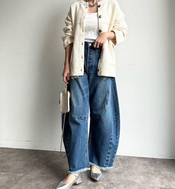  「【ベストセラーアイテム】ダメージカーブデニム」|デニム|