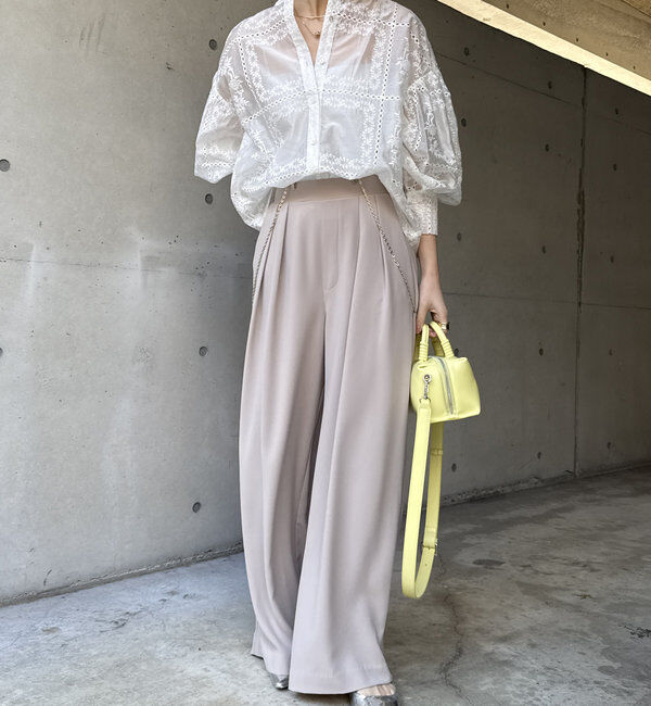  「【累計販売数3万枚突破/22色４サイズ展開！】タックワイドパンツ」|チノ|