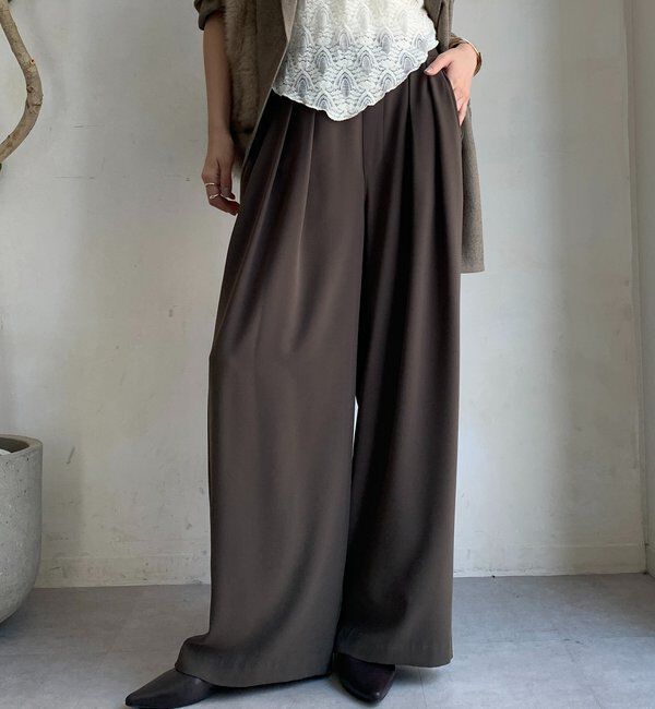  「【累計販売数3万枚突破/22色４サイズ展開！】タックワイドパンツ」|チノ|