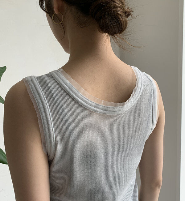  「ラメリブチュールタンク」|Tシャツ・カットソー|