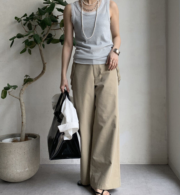  「ラメリブチュールタンク」|Tシャツ・カットソー|