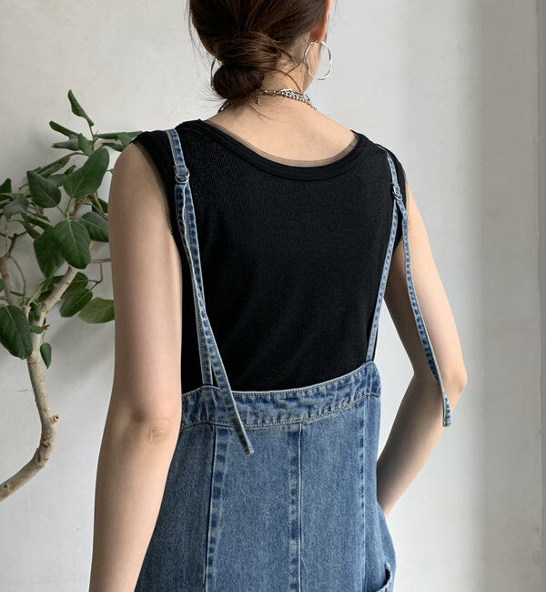  「ラメリブチュールタンク」|Tシャツ・カットソー|